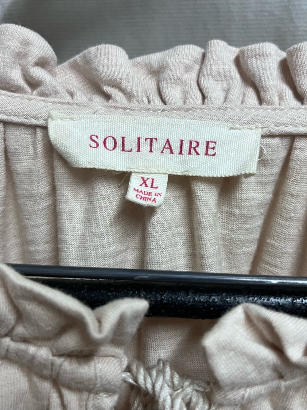 Women’s Solitaire Tan embroidered floral Peasant blouse Size XL Boho - Picture 7 of 10